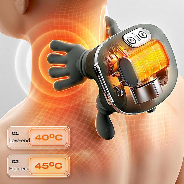 Masajeador Cervical 4D con Calor – Efecto Manos Reales