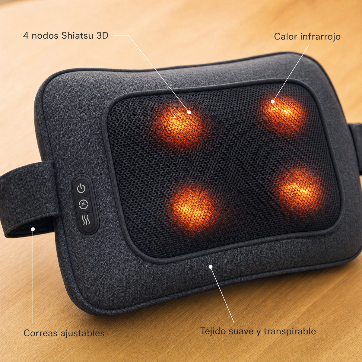 Cojín masajeador Shiatsu en la zona lumbar